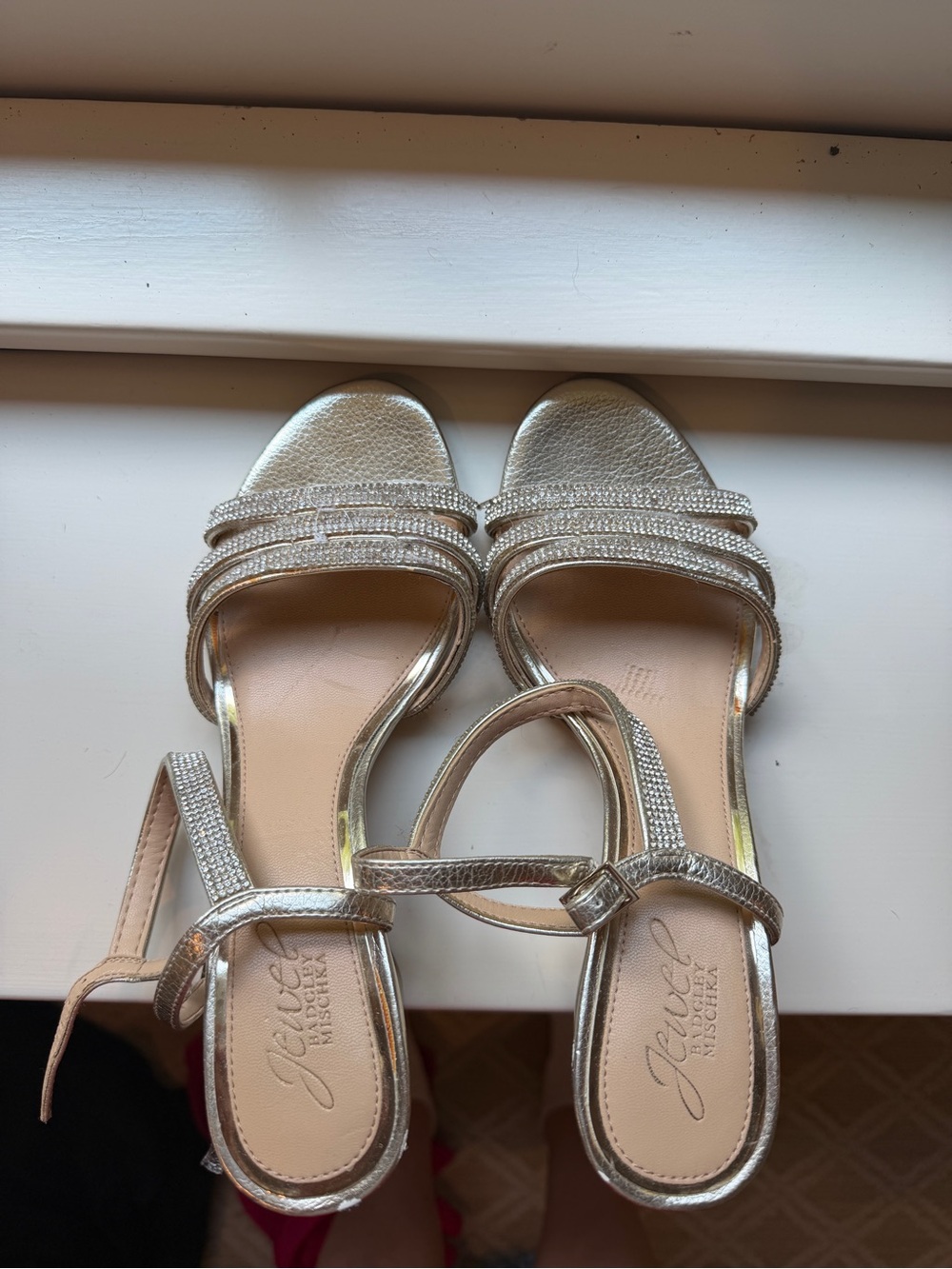 Bagley Mishka Jewel-Embellished Gold Women's Sandals